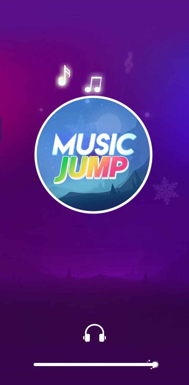Music Jump displayed inside a dark metal phone